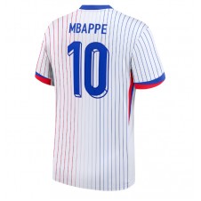 Frankrike Kylian Mbappe #10 Bortedrakt EM 2024 Kortermet